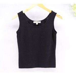 St. John Basic Women's Scoop Neck Stretch Knit Sleeveless Top Sz P